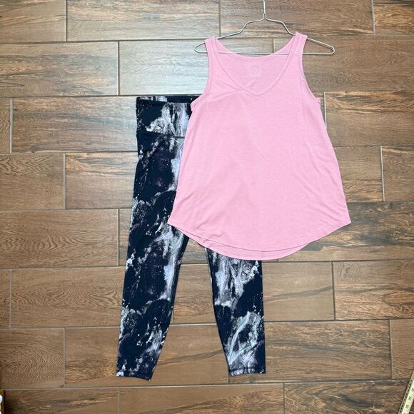 Workout Outfit Old Navy Galatic PowerPress & ANA Tank Sz M/L Yoga Outfit - Picture 1 of 10